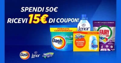 Amazon: buono sconto P&G da 15€ su 50€ di spesa