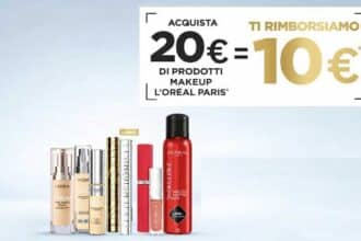 Cashback "Il make-up L'Oreal ti rimborsa 10€