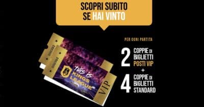 Biglietti Kings League premi concorso Vinci da King Acqua Sant’Anna