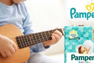 Con Pampers puoi vincere una chitarra in legno per bambini