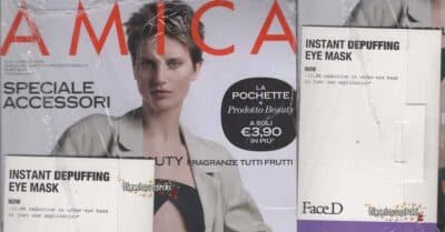 Amica di Aprile in edicola con pochette e maschera viso FaceD in omaggio