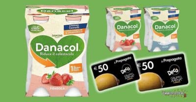 Concorso Danacol Vinci la Spesa gift card 50 euro supermercati Decò