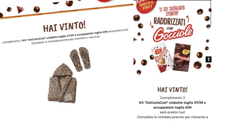 vincite concorso gocciole 2026
