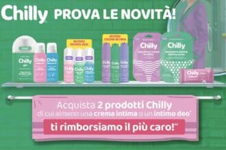 Cashback Chilly ti rimborsa la novità: rimborso fino a 9,99 euro