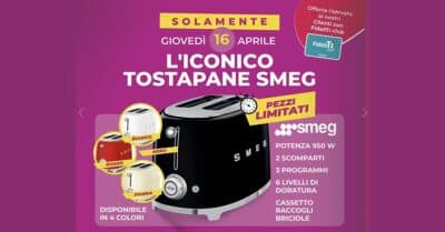 Tostapane Smeg da Tigotà a 39 euro
