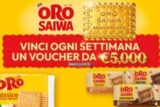 concorso Oro Saiwa 70 anniversario voucher 5000 euro 2026