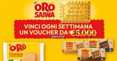 concorso Oro Saiwa 70 anniversario voucher 5000 euro 2026