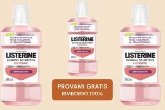 Listerine Provami Gratis rimborso collutore Advanced White Clinical Gum fino 11 euro