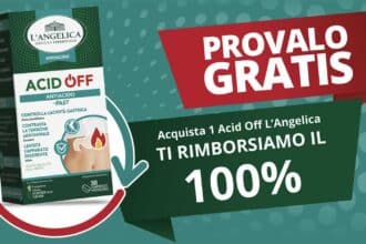 Cashback L'Angelica Acid Off 2026, rimborso completo sulle compresse antiacido