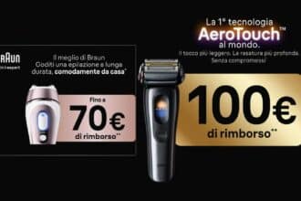 cashback Braun Rimborsi Natale rasoio epilatore rimborso fino 100 euro 2026