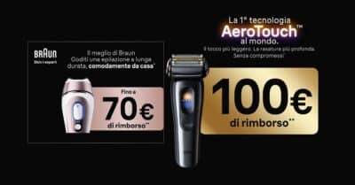 cashback Braun Rimborsi Natale rasoio epilatore rimborso fino 100 euro 2026