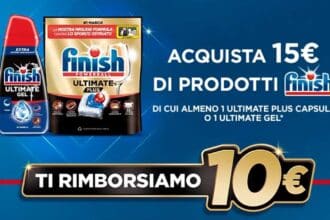 cashback Finish Ti Rimborsa Autunno 2026 rimborso 10 euro pastiglie lavastoviglie GDO