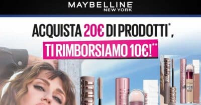 cashback Maybelline New York 2026 rimborso 10 euro make-up WhatsApp