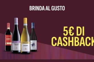 Cashback Brinda al Gusto 2026 rimborso 5 euro sui vini Cesari Leonardo Da Vinci e Vigneti Romio