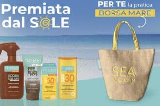 Premio sicuro Clinians Premiata dal Sole borsa mare omaggio con 2 prodotti solari