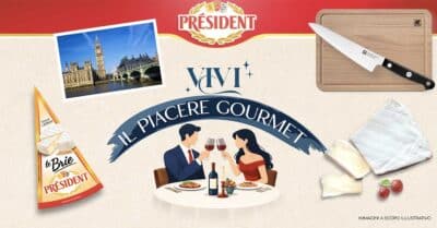 Concorso President Formaggi Vivi il Piacere Gourmet vinci set Zwilling e viaggio Londra