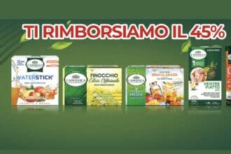 Cashback L'Angelica 45% su tisane integratori e waterstick acquistati in negozio