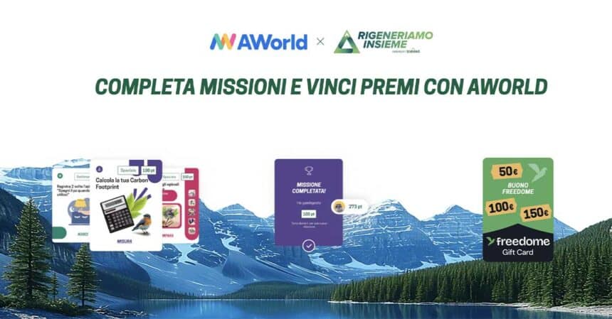 Community Rigeneriamo Insieme di Levissima con premi e vantaggi per chi si iscrive