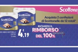 Cashback Scottonelle Conad 2026 con rimborso su due confezioni di carta igienica