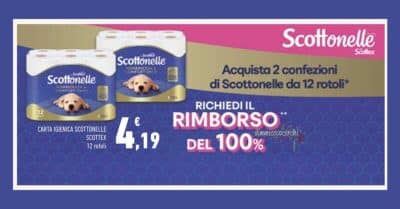 Cashback Scottonelle Conad 2026 con rimborso su due confezioni di carta igienica