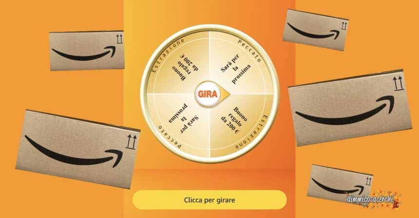 Concorso Amazon App: gira la ruota e vinci buoni sconto da 200 euro