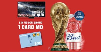 concorso Gioca con Bud MD 2026 vinci gift card 50 euro e TV Samsung 55 pollici