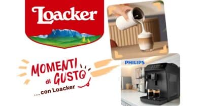 Concorso Loacker Momenti di Gusto con montalatte Philips e macchina da caffè in premio