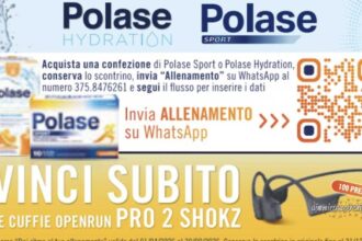 concorso Polase Sport Hydration 2026 vinci cuffie Shokz Openrun Pro 2 WhatsApp