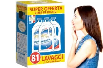 Spuma di Sciampagna detersivo lavatrice concentrato Sapone di Marsiglia 3x1215ml offerta Amazon