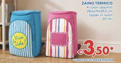 zaino termico MD promozione giugno 2026 spesa 25 euro contributo 3,50 euro