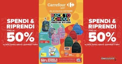 Carrefour "Spendi e Riprendi" scuola 2026