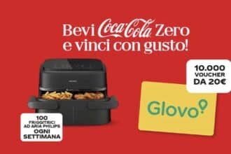 concorso Coca-Cola Bevi e vinci con gusto codice PIN voucher Glovo friggitrice Philips Airfryer