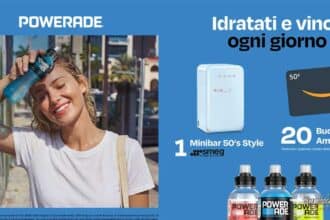 concorso Powerade Idratati e Vinci buoni Amazon e minibar Smeg in palio