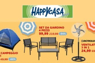 Prodotti per la casa e il giardino in offerta da Happy Casa Store con sconti fino al 50%