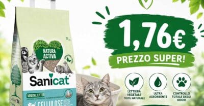 lettiera Sanicat cellulosa riciclata offerta Amazon 10 litri ecologica