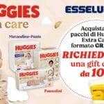 Huggies Extra Care Esselunga gift card 10 euro 3 pacchi formato grande pannolini mutandine