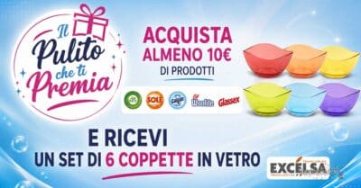 operazione a premio Il Pulito che ti Premia coppette vetro Acqua&Sapone