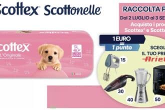 Raccolta punti Scottex Scottonelle Acqua e Sapone premi Ariete 2026