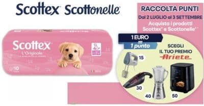 Raccolta punti Scottex Scottonelle Acqua e Sapone premi Ariete 2026