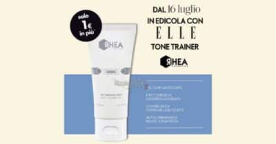 Elle luglio 2026 allegato Rhea Tone Trainer gel tonificante corpo effetto freddo edicola