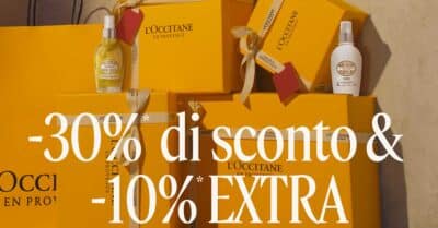 aldi L'Occitane sconto 30% extra 10% tre prodotti campioni omaggio spedizione gratis