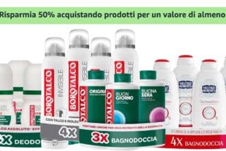 sconto 50% Amazon Roberts Borotalco bagnoschiuma deodorante cura persona luglio 2026