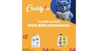 Volantino Caddy's fino all'8 settembre: 11 promo di cashback, concorsi e sconti al 50%
