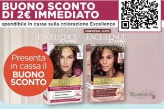 buono sconto L'Oréal Excellence 2 euro Tigotà agosto 2026 colorazione capelli