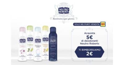 cashback Neutro Roberts deodorante spray MD rimborso 2 euro