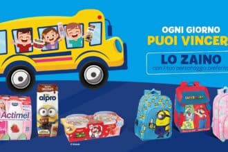 concorso Danone Kids vinci zaino SuperMario Minions 2026