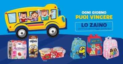 concorso Danone Kids vinci zaino SuperMario Minions 2026