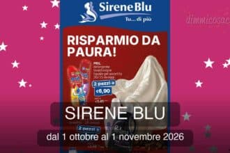 Volantino Sirene Blu ottobre 2026 con offerte su cura persona, detersivi, fragranze e make up