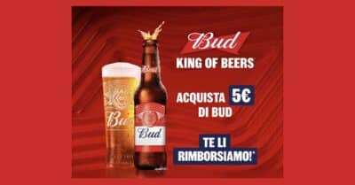 cashback Bud 2026 rimborso 5 euro acquisto birra supermercato