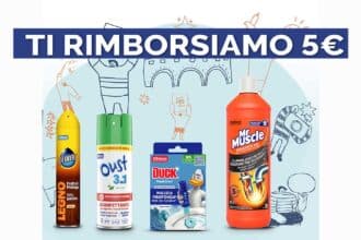 cashback Il lato bello del pulito SC Johnson rimborso 5 euro Duck Mr.Muscle Shout